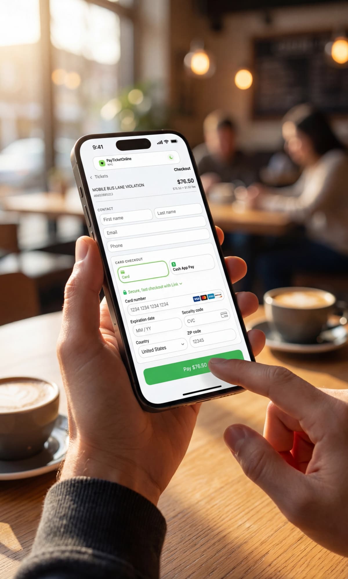 Paying a parking ticket with Stripe checkout in PayTicketOnline